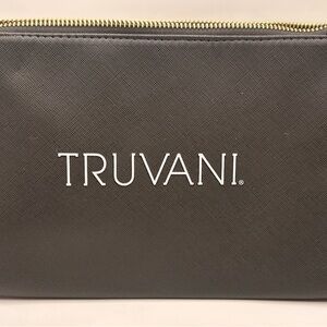 TRUVANI Gray Zippered Makeup Bag Cosmetic Organizer Travel Toiletry Pouch Zipper